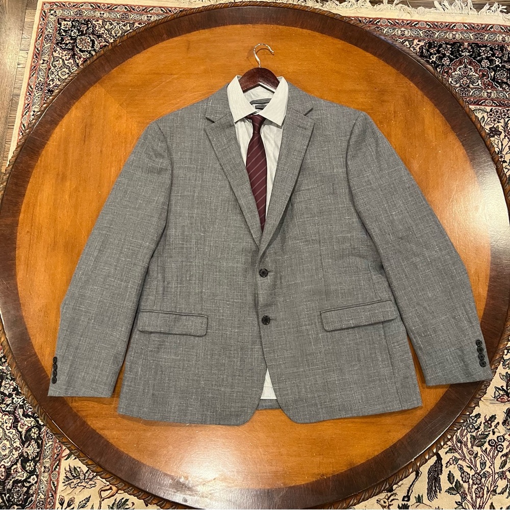 Lauren Ralph Lauren Men’s Wool/Linen Blend Sport Coat Gray 48R Double Vent - Picture 2 of 16